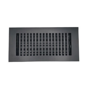 Cast aluminum floor vent register cover 4x10 inches black