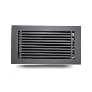 Cast Aluminum HVAC All metal Floor vent cover Register 6"x12" Powdered Coated black Black Model Express