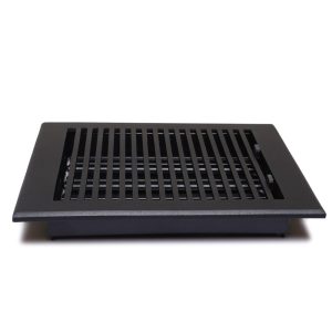 Cast Aluminum Floor Register 8"X10"- Model Rock- Black