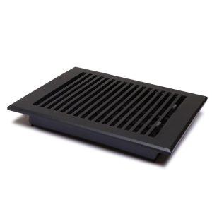 Cast Aluminum Floor Register 8"X10"- Model Rock- Black