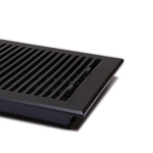Cast Aluminum Floor Register 8"X10"- Model Rock- Black