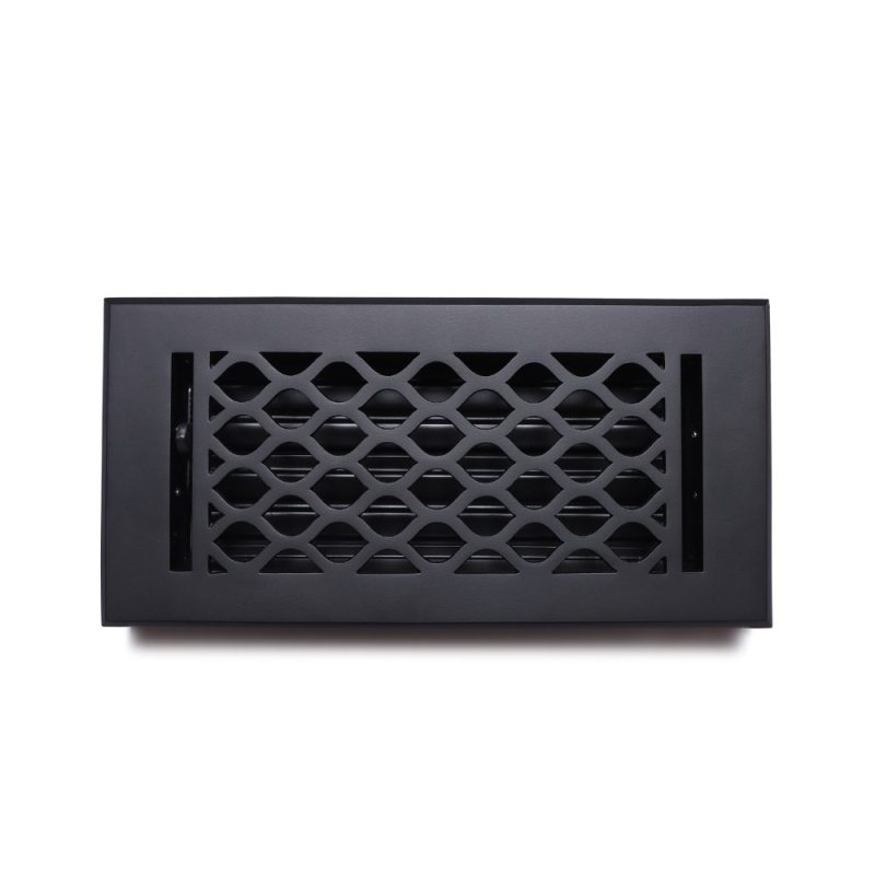 Cast aluminum vent cover/floor register in canada and usa black- wave, front look