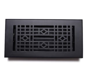 Cast aluminum vent cover/floor register all metal in canada and usa black- checkmate front look