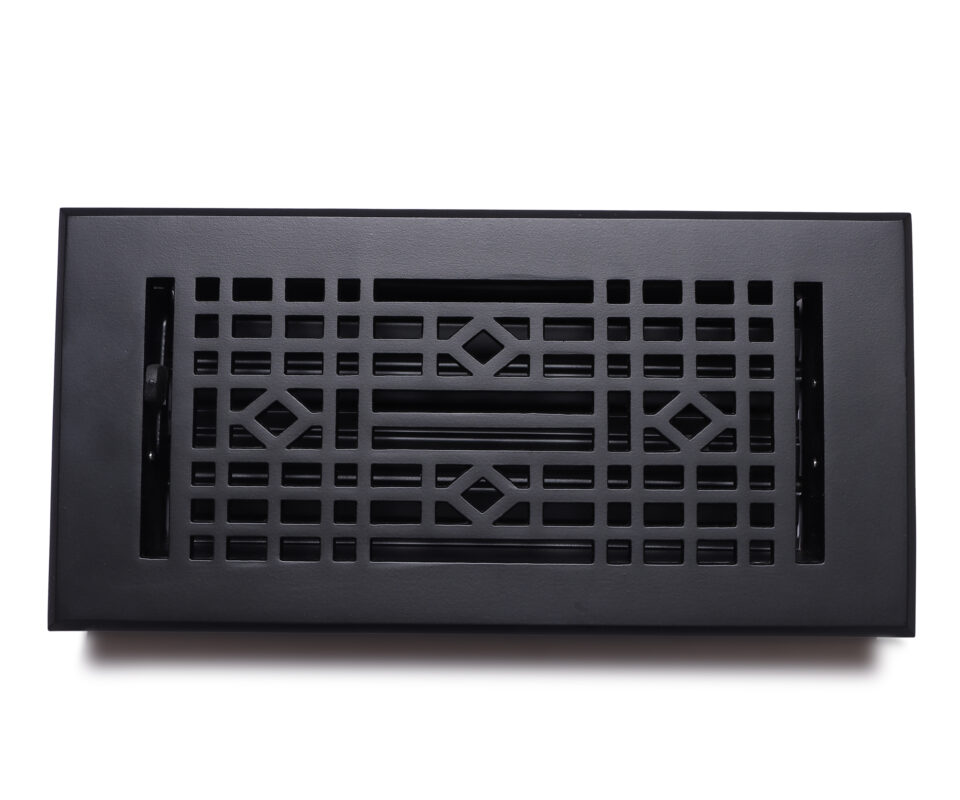 Cast aluminum vent cover/floor register all metal in canada and usa black- checkmate front look