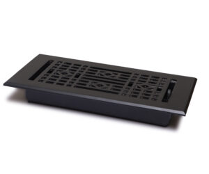 Cast aluminum vent cover/floor register all metal in canada and usa black- checkmate side look