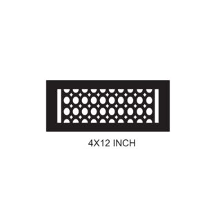 air vent cover 4x12 Model Oval, Black Heavy Duty