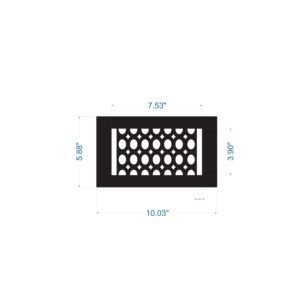 floor vent cover 4x8, black Size Chart