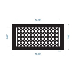 Decorative Floor, wall and ceiling register 6x14 inches, Size Chart