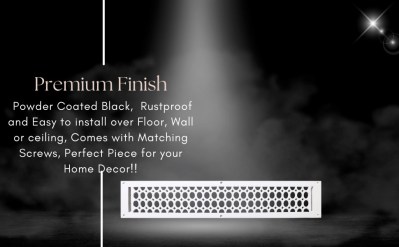 Cast Aluminum Air Return Grille | Vent Cover 6"x26"-Oval-13