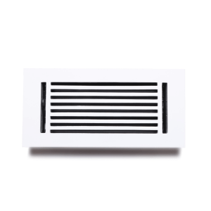 Cast Aluminum Floor Register 4″ X 10″- Express-White- front view