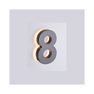 backlit led house number 8, house number sign electric