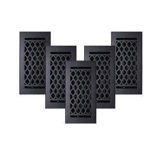 Cast Aluminum Floor Vent Cover 4"x10"- Pack of 5, Model- Wave