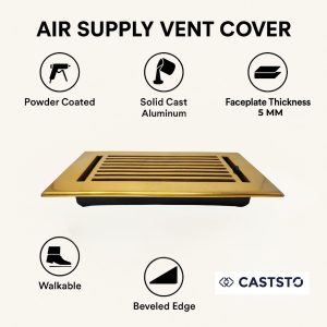 details specification of Gold color vent cover available in Canada and USA